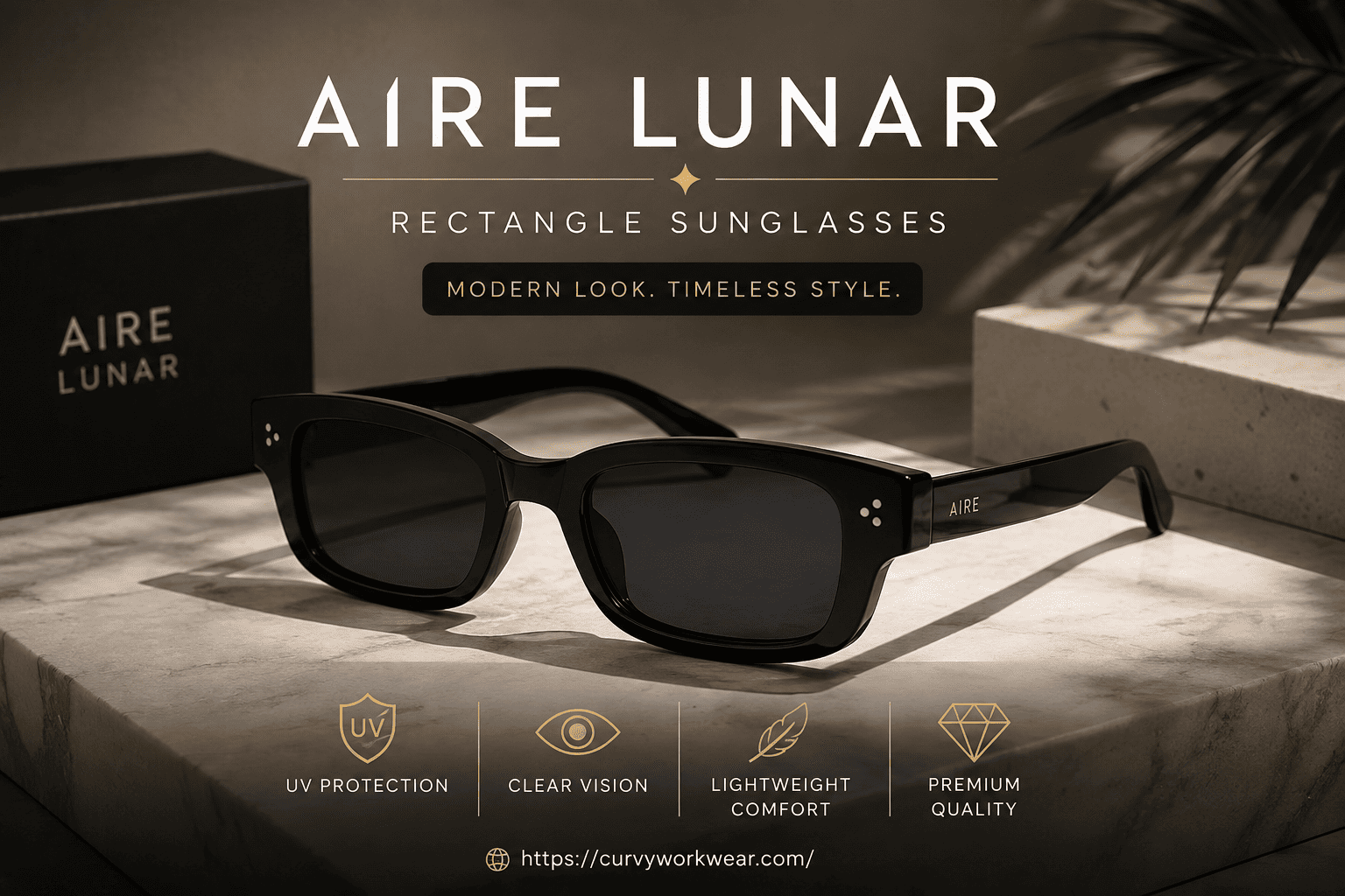 Aire Lunar Rectangle Sunglasses