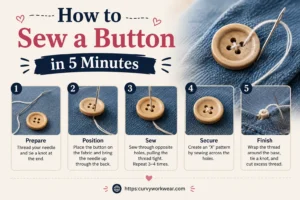 how to sew a button