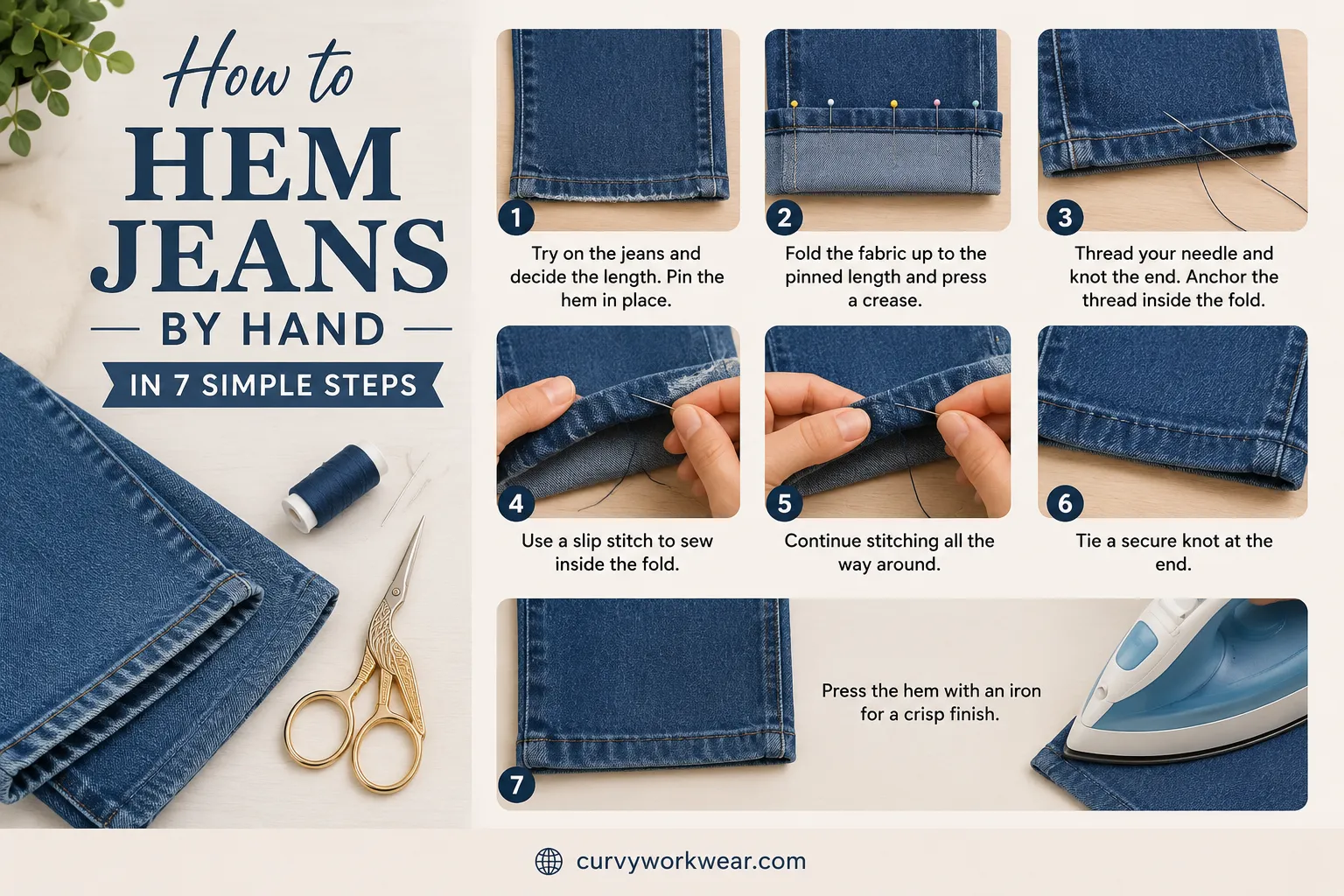 how to hem jeans by hand