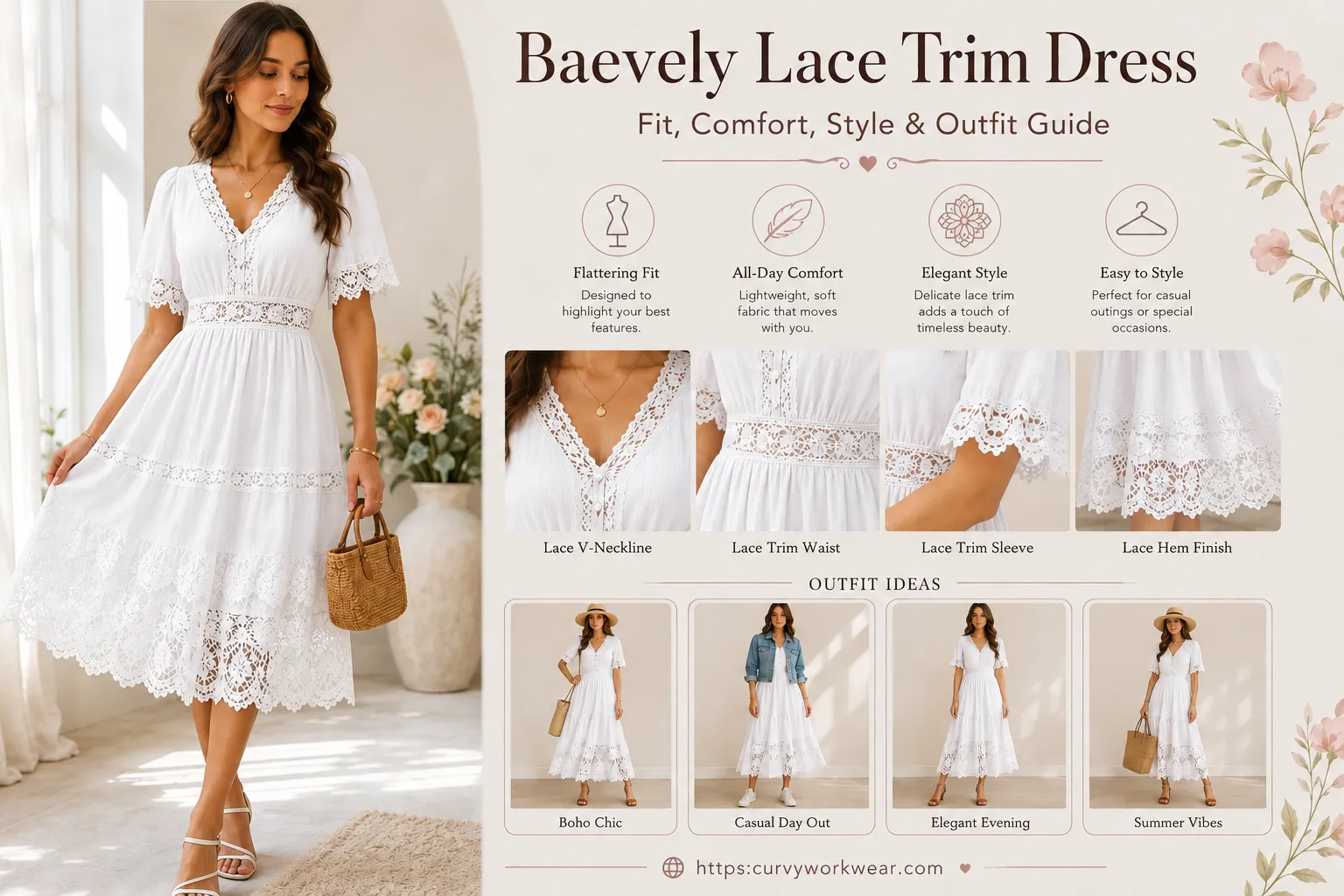 Baevely Lace Trim Dress