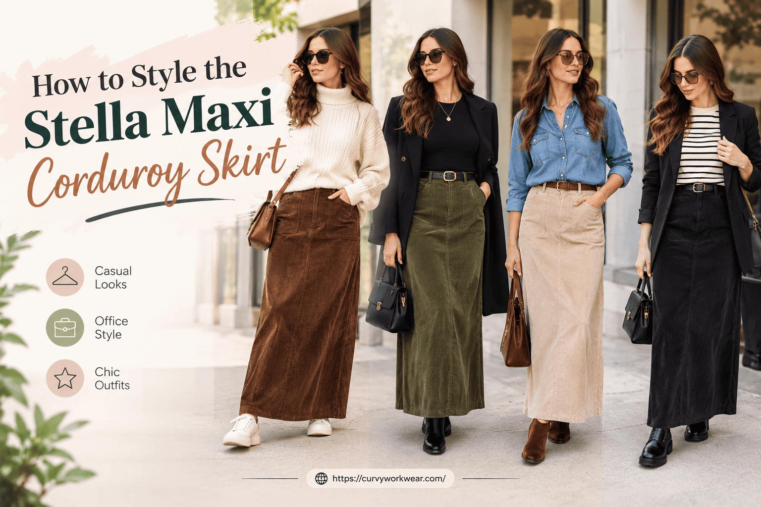 stella maxi corduroy skirt