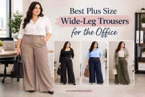 plus size wide leg trousers for office