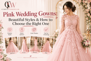Pink Colour Wedding Gown