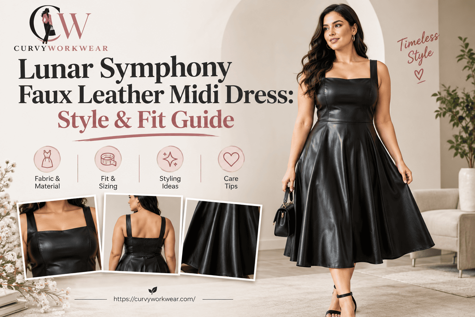 lunar symphony faux leather midi dress